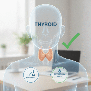 inside view of throat showing swollen tonsils and possible thyroid swelling