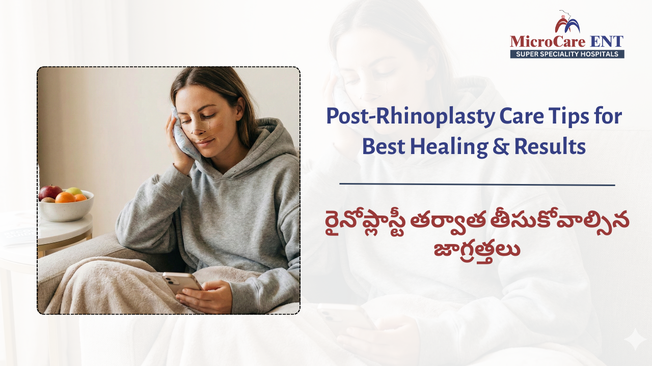 Post-rhinoplasty care tips for best healing and results at MicroCare ENT Hospital Hyderabad