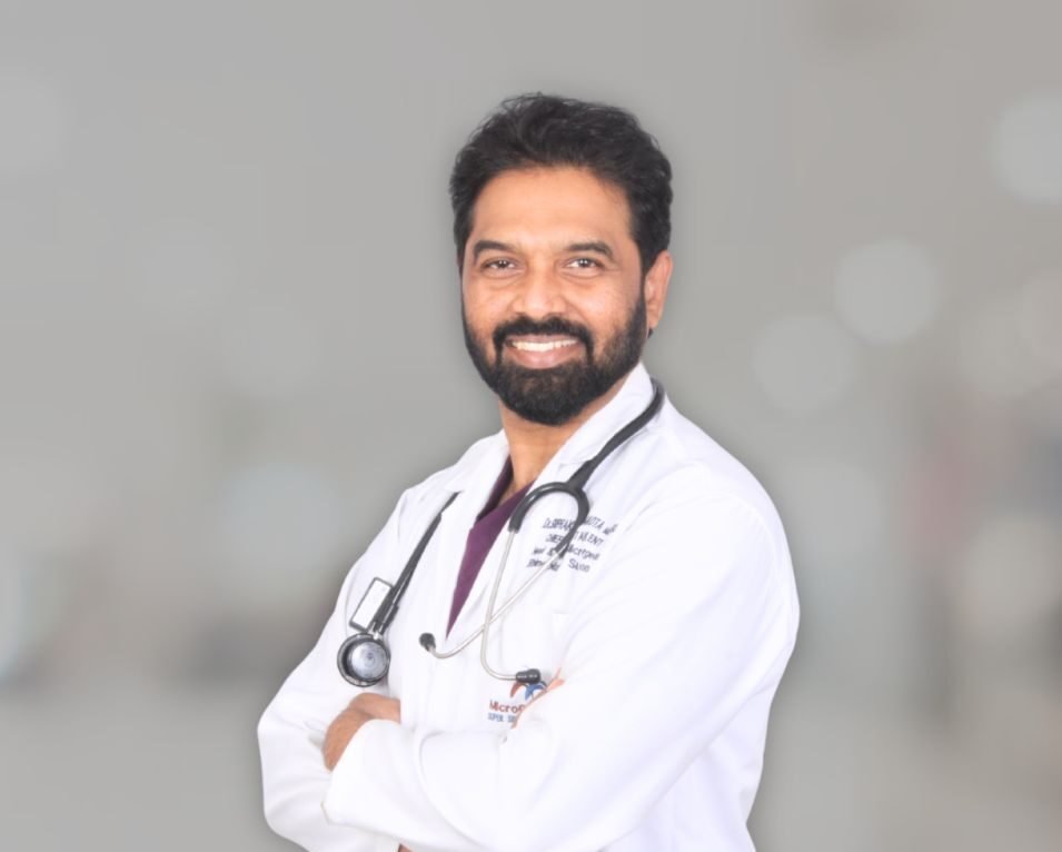 ENT specialist examining patient with tonsil infection in Hyderabad