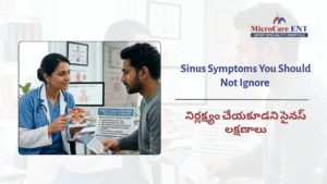 sinus symptoms facial pain nasal congestion headache Hyderabad ENT