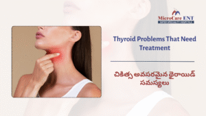 ENT doctor examining thyroid neck swelling Kukatpally Hyderabad