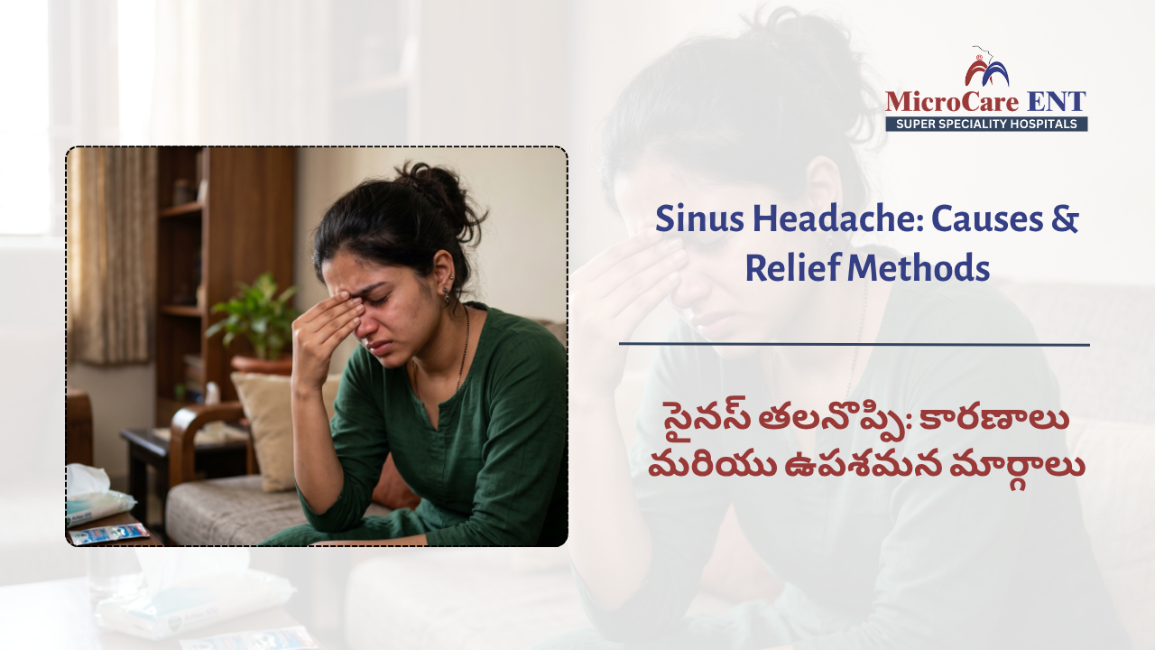 ENT doctor examining sinus headache patient Kukatpally Hyderabad