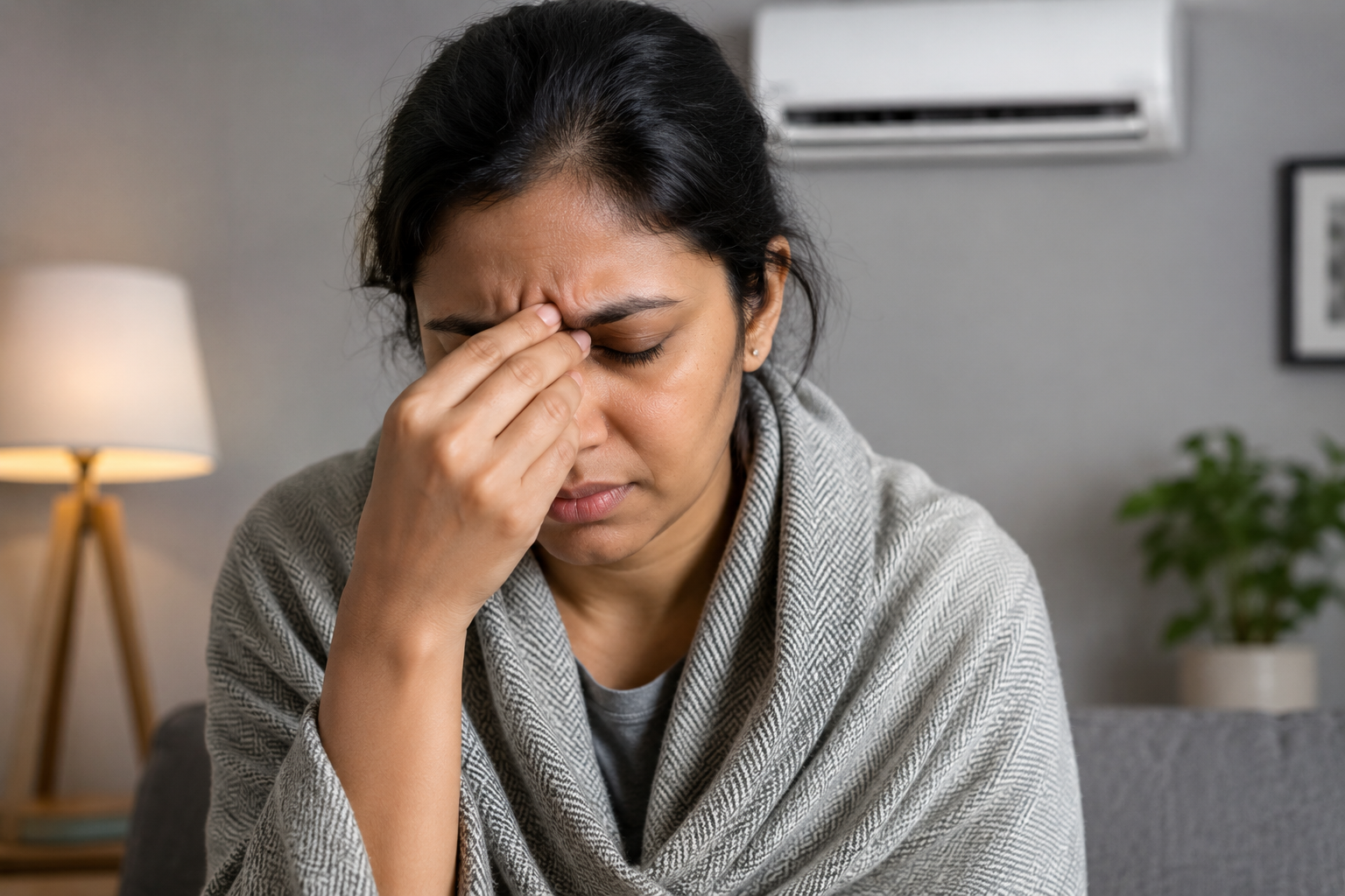 AC room sinus problems blocked nose headache Hyderabad