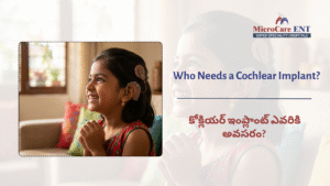 ENT doctor checking hearing loss patient cochlear implant evaluation Hyderabad