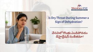 Summer dehydration causing throat dryness and voice problems in Hyderabad woman