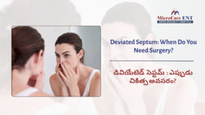ENT doctor examining patient with deviated septum Hyderabad