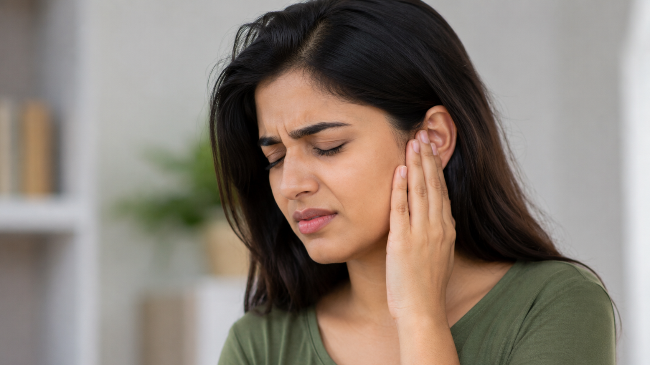 adult experiencing sudden hearing loss in one ear