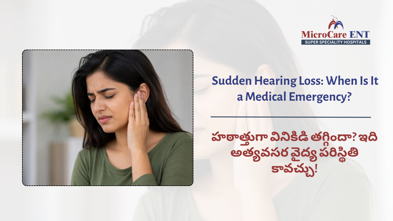 ENT specialist examining patient with sudden hearing loss