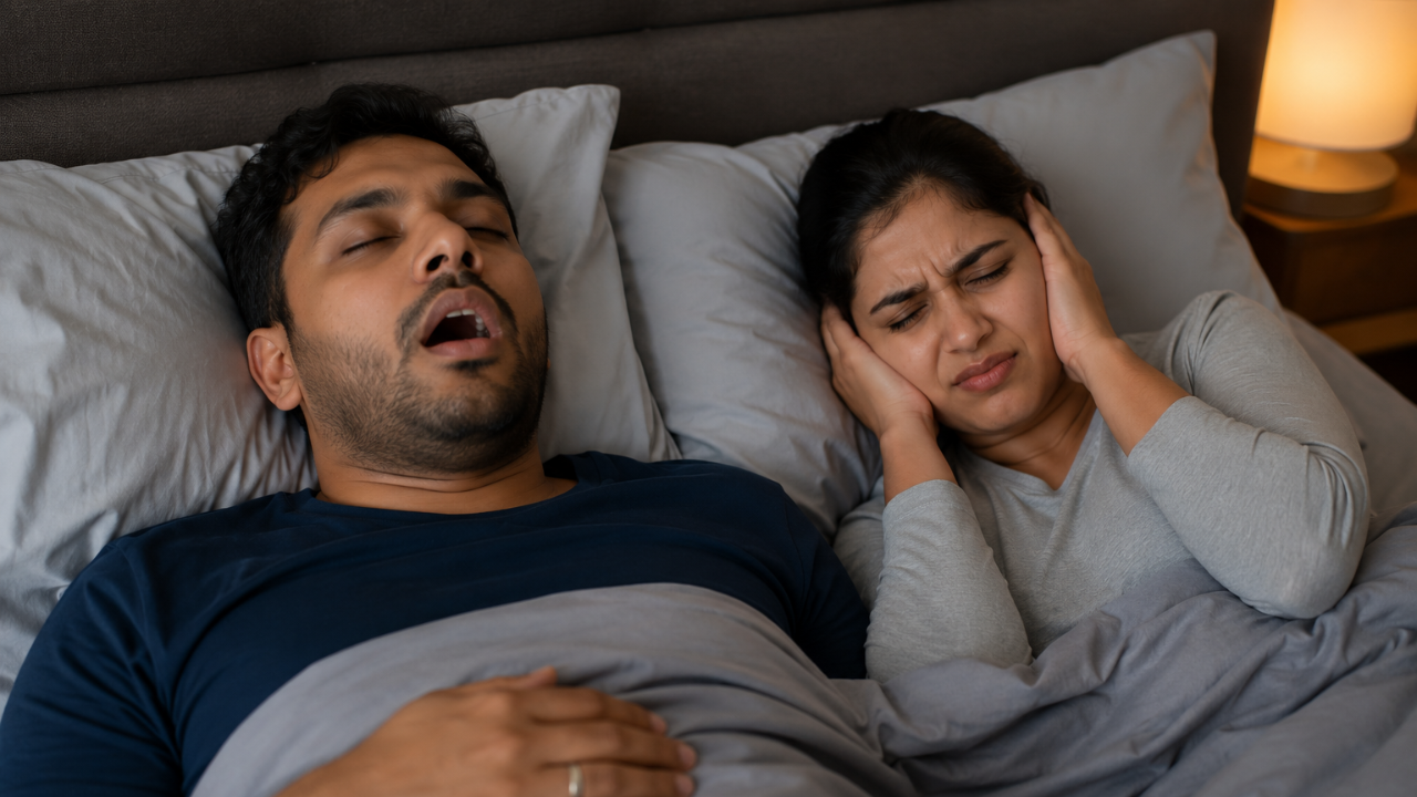 patient experiencing chronic snoring and sleep apnea symptoms at MicroCare ENT Hospital