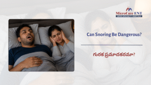ENT specialist assessing patient for snoring and sleep apnea