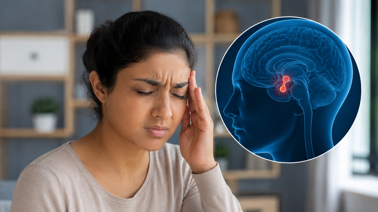 patient experiencing headache and vision problems due to pituitary tumor in Hyderabad