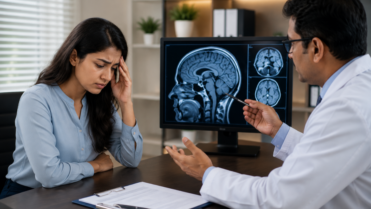patient consulting skull base surgeon for pituitary tumor treatment in Hyderabad