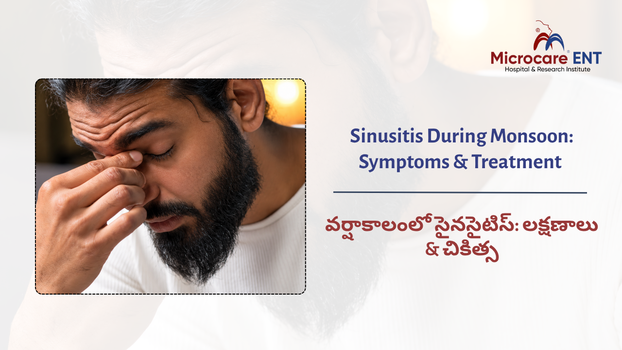 Man experiencing sinus pain and nasal congestion during monsoon season in Hyderabad
